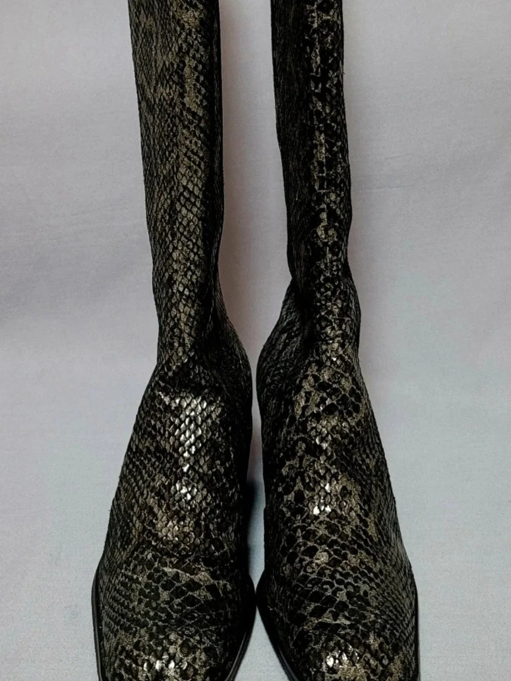 Naturalizer Women's Over-the-Knee Snake-Print Block Heel Boots - Black/Gray
